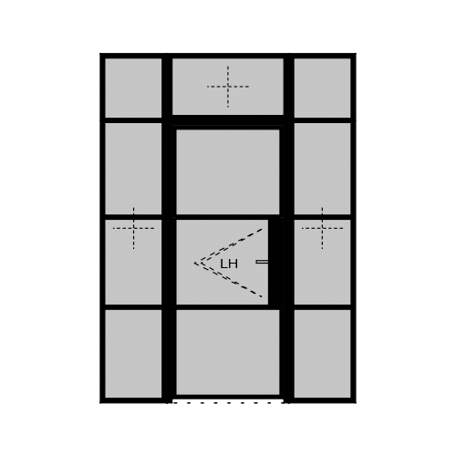 Single Door (LH) 2B + 2 x Side Light