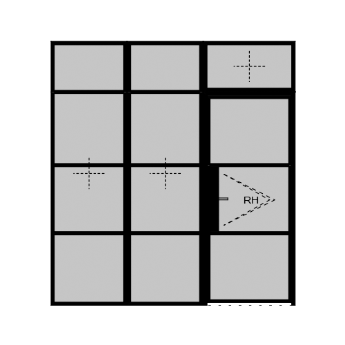 Single Door (RH) 2B + 2 x (LH) Side
