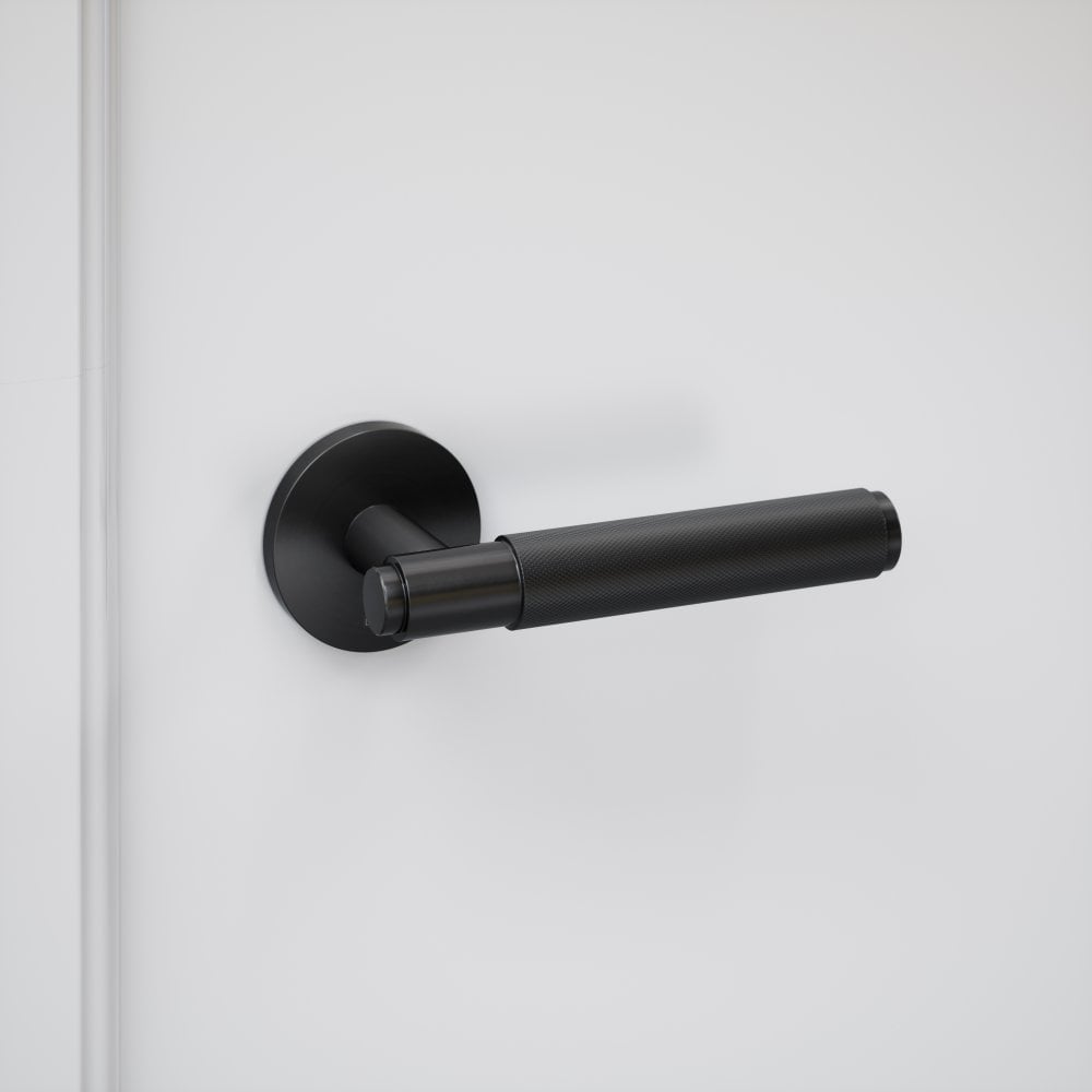 Luxe Knurled Matte Black Internal Door Handles