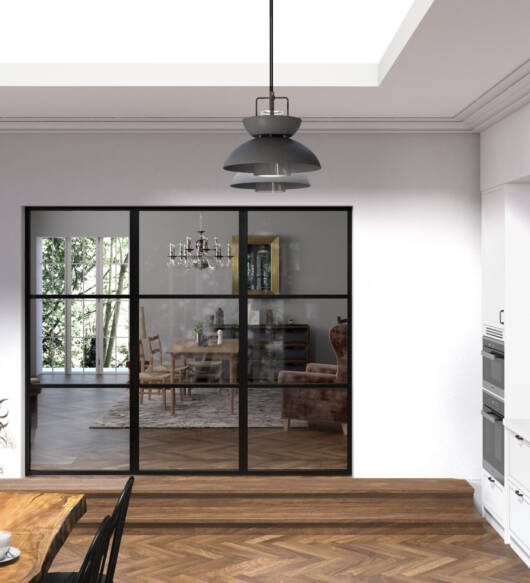 Aluminium Internal Screen  – 2 Transom - 1800mm – 2200mm Height (33mm Bar)