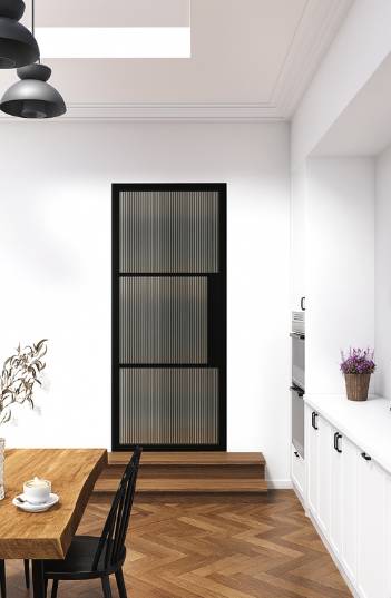 Reeded Glass Door